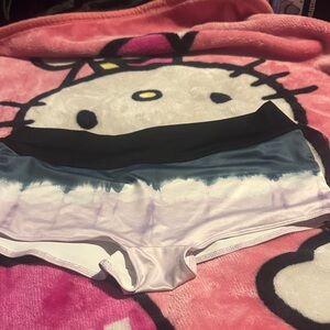 Women's Ombre Tie-Dye Athletic Skort Shorts - Black Waistband